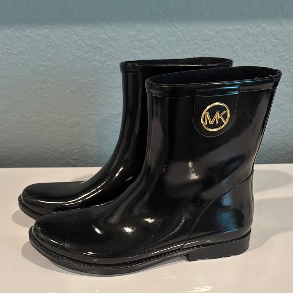 Michael Kors Black Rain Boots Size 10